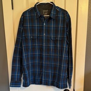 Beautiful Kuhl brand long sleeved button up plaid shirt size XL